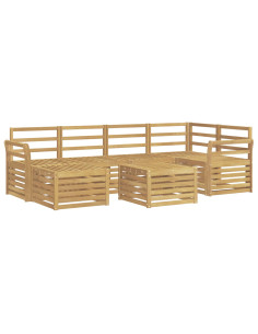 Set di divani da esterno 7 pcs Bianco Poliestere 2