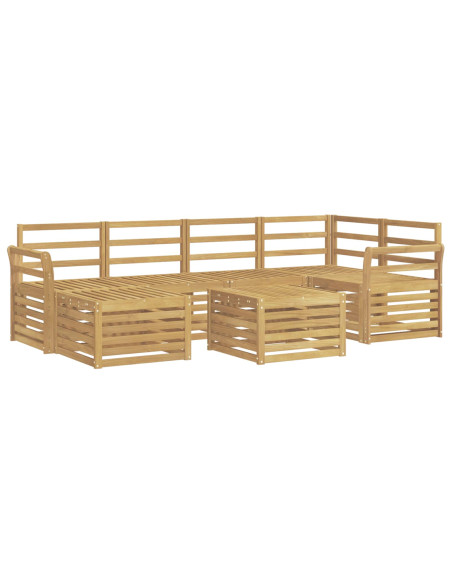 Set di divani da esterno 7 pcs Bianco Poliestere