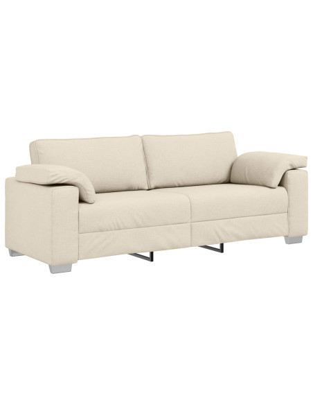 Divano 3-Persone Beige 220 cm Tessuto misto lino