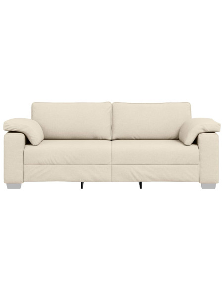 Divano 3-Persone Beige 220 cm Tessuto misto lino