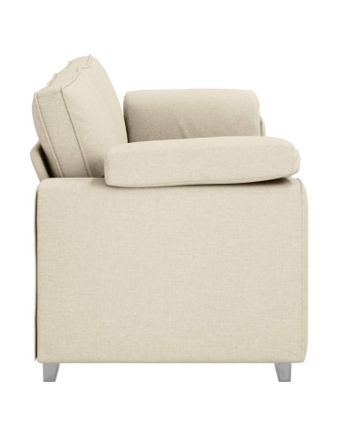 Divano 3-Persone Beige 220 cm Tessuto misto lino
