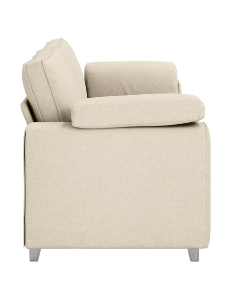 Divano 3-Persone Beige 220 cm Tessuto misto lino