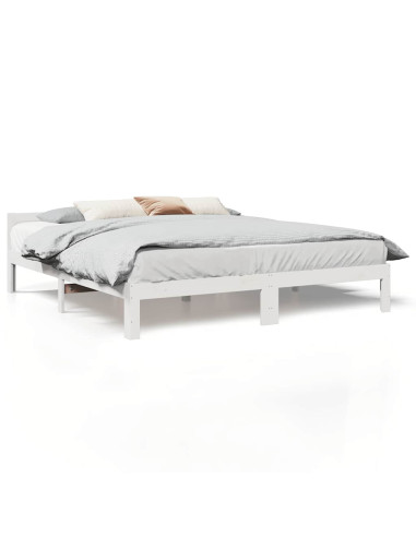 Giroletto senza Materasso Bianco 180x200 cm Legno Massello Pino