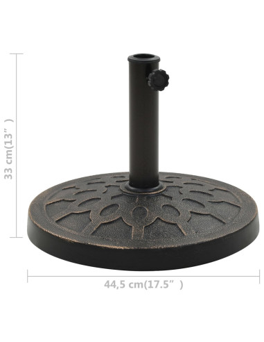 Base per Parasole Rotonda in Poliresina 13 kg Bronzo