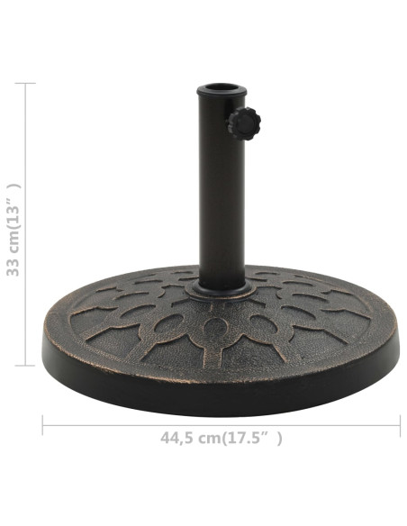Base per Parasole Rotonda in Poliresina 13 kg Bronzo