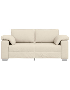 Divano a 2 Posti Beige 180 cm Tessuto misto lino 2