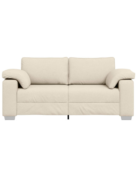 Divano a 2 Posti Beige 180 cm Tessuto misto lino