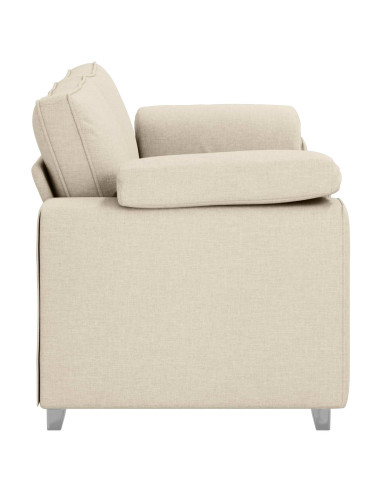 Divano a 2 Posti Beige 180 cm Tessuto misto lino