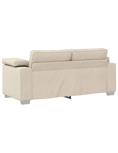 Divano a 2 Posti Beige 180 cm Tessuto misto lino
