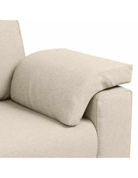 Divano a 2 Posti Beige 180 cm Tessuto misto lino