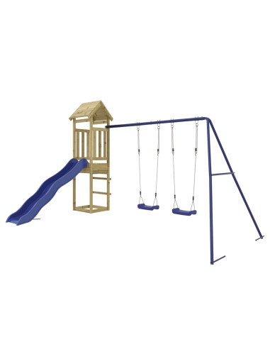 Set da Gioco da Esterno in Legno di Pino Impregnato