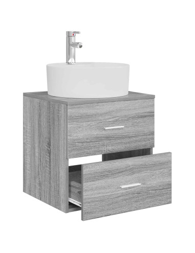 Mobile Lavabo da Parete Sonoma grigio 49,5 x 44,5 x 65 cm