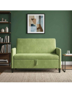 Divano con Storage Verde chiaro 122 x 78 x 87 cm Poliestere