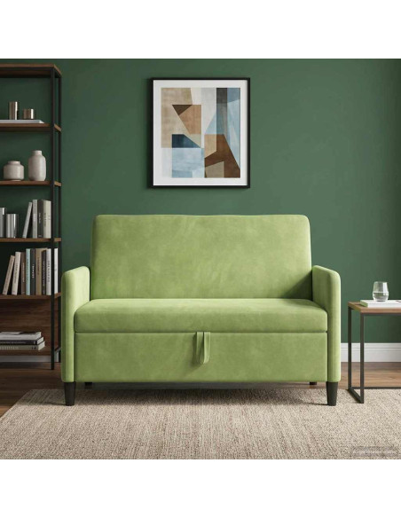 Divano con Storage Verde chiaro 122 x 78 x 87 cm Poliestere