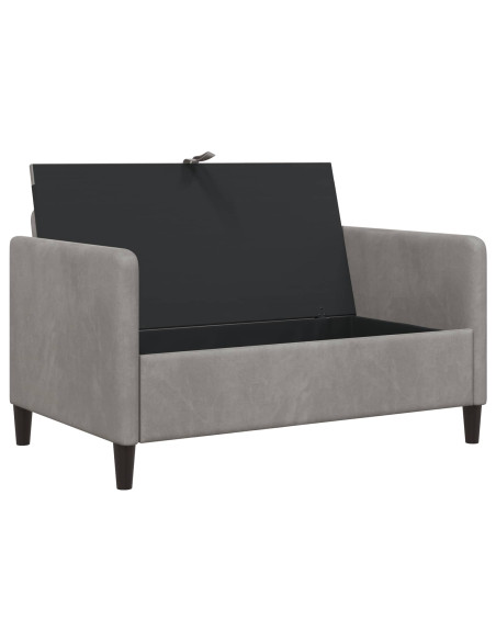 Divano con Storage Grigio Chiaro 122 x 78 x 87 cm Poliestere