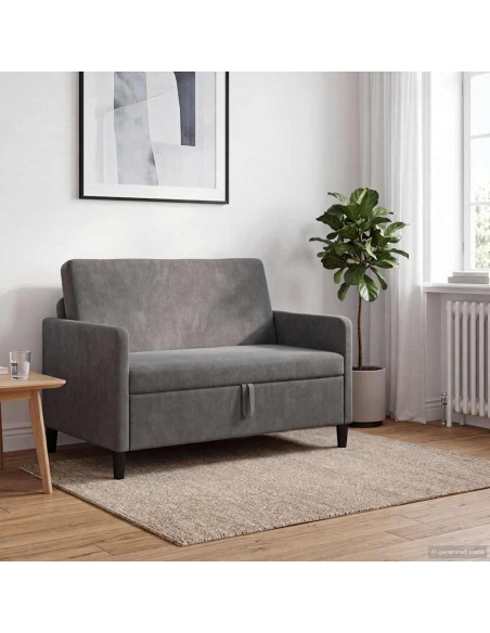 Divano con Storage Grigio Scuro 122 x 78 x 87 cm Poliestere