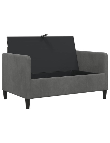 Divano con Storage Grigio Scuro 122 x 78 x 87 cm Poliestere