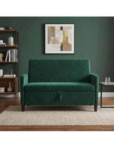 Divano con Storage Verde Scuro 122 x 78 x 87 cm Poliestere