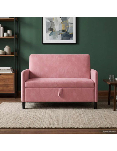 Divano con Storage Rosa 122 x 78 x 87 cm Poliestere