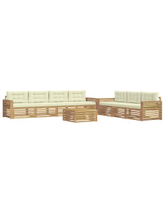 Set di divani da esterno 8 pcs Bianco e Crema 2