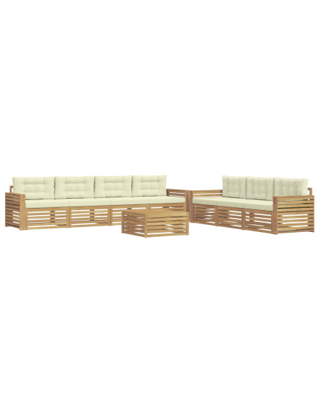 Set di divani da esterno 8 pcs Bianco e Crema