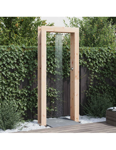 Doccia da esterno 226 cm Legno massello di pino e acciaio inox