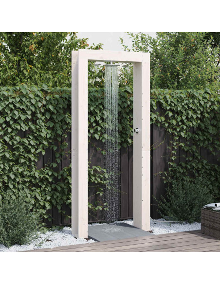 Doccia da esterno 226 cm Legno massello di pino e acciaio inox