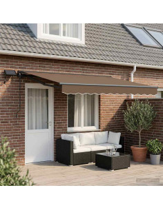 Cornice per Tenda Manuale con LED Tortora 4 × 3 m