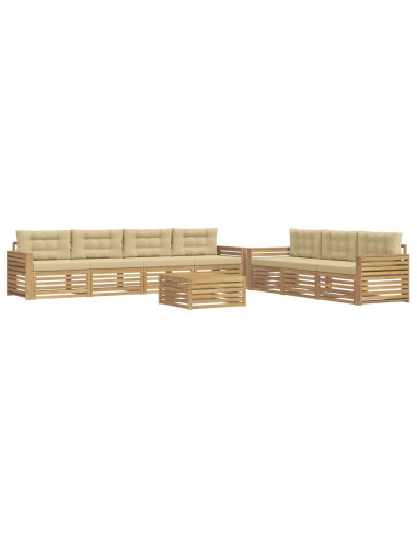 Set di divani da esterno 8 pcs Bianco e Beige