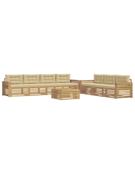 Set di divani da esterno 8 pcs Bianco e Beige
