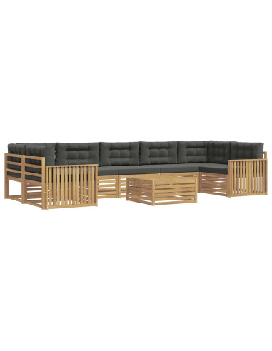 Set di divani da esterno 8 pcs Bianco e Antracite