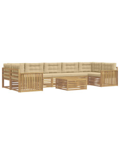 Set di divani da esterno 8 pcs Bianco e Beige 2