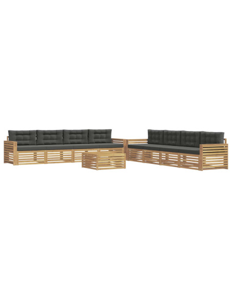 Set di divani da esterno 9 pcs Bianco e Antracite