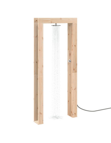 Doccia da esterno 226 cm Legno massello di pino e acciaio inox