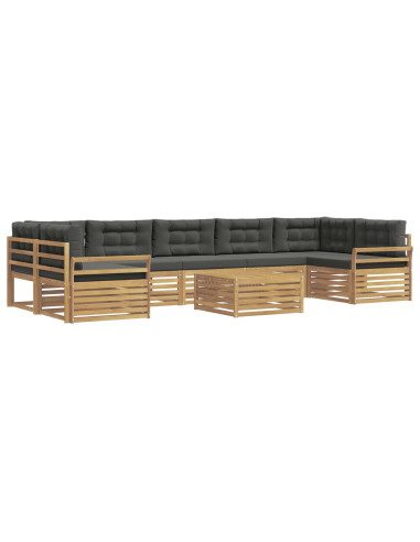 Set di divani da esterno 8 pcs Bianco e Antracite