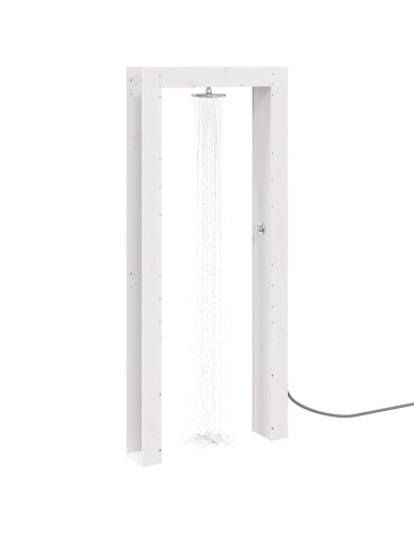 Doccia da esterno 226 cm Legno massello di pino e acciaio inox