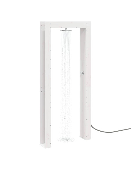 Doccia da esterno 226 cm Legno massello di pino e acciaio inox