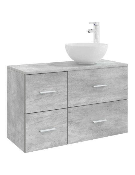 Set di mobili per il bagno 2 pcs Grigio Cemento