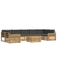 Set di divani da esterno 8 pcs Bianco e Antracite 2