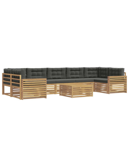 Set di divani da esterno 8 pcs Bianco e Antracite