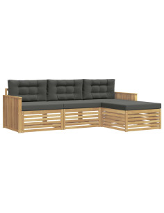 Set di divani da esterno 4 pcs Bianco e Antracite 2