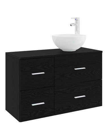 Set di mobili per il bagno 2 pcs Rovere Nero