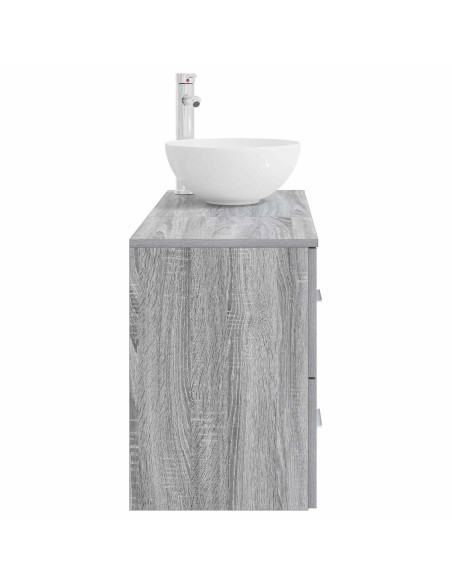 Set di mobili per il bagno 2 pcs Sonoma grigio