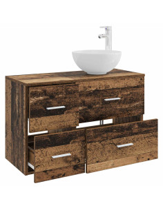 Set di mobili per il bagno 2 pcs Legno antico 2