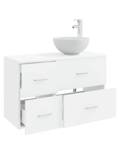 Set di mobili per il bagno 2 pcs Bianco Legno ingegnerizzato 2