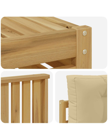 Set di divani da esterno 4 pcs Bianco e Beige