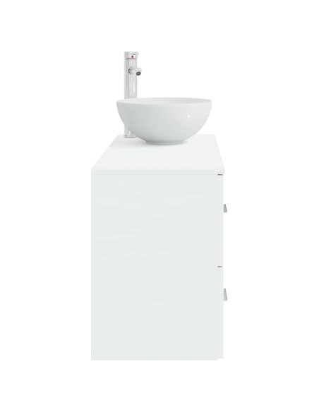 Set di mobili per il bagno 2 pcs Bianco Legno ingegnerizzato