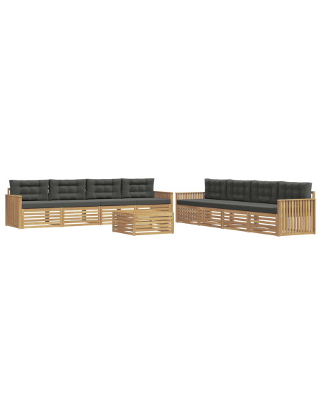 Set di divani da esterno 9 pcs Bianco e Antracite