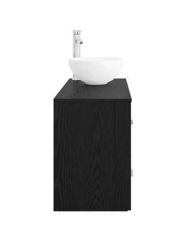 Set di mobili per il bagno 2 pcs Rovere Nero