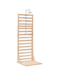 Doccia da esterno 225 cm Legno massello di pino e acciaio inox 2
